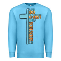 Ocean Blue i can do all things through christ who strengthens Premium Sweatshirt - MaliasSmallBusiness