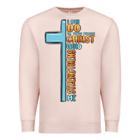 Pale Pink i can do all things through christ who strengthens Premium Sweatshirt - MaliasSmallBusiness