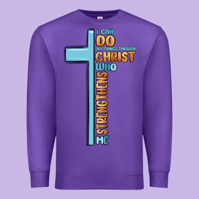 I Can Do All Things Through Christ Who Strengthens Premium Sweatshirt Designed By Maliassmallbusiness