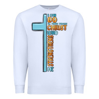 White i can do all things through christ who strengthens Premium Sweatshirt - MaliasSmallBusiness