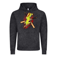 Vintage Black softball lightning bolt Vintage Hoodie - Zillion Design Studio