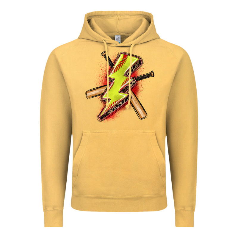 Softball Lightning Bolt Vintage Hoodie by Zillion Design Studio | Teevron