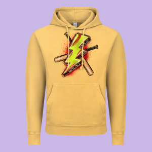 Softball Lightning Bolt Vintage Hoodie Designed By Zillion Design Studio