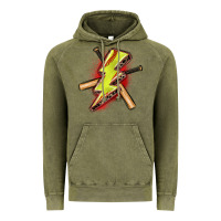 Vintage Olive softball lightning bolt Vintage Hoodie - Zillion Design Studio