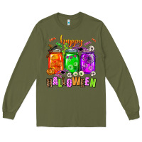 Army Green happy halloween jars and horror Long Sleeve Tee - AdoDesignShop