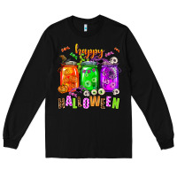 Black happy halloween jars and horror Long Sleeve Tee - AdoDesignShop