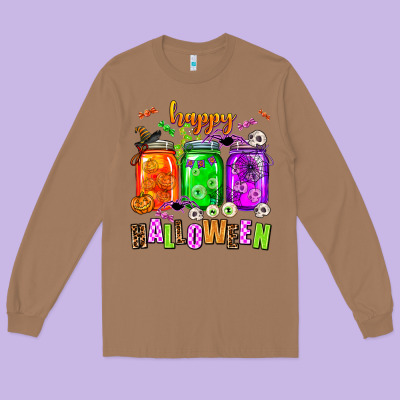 Happy Halloween Jars And Horror Long Sleeve Tee Designed By Adodesignshop