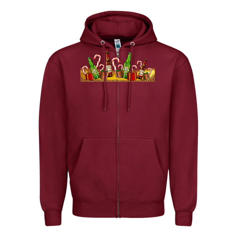 Beer Bottles For Christmas Zipper Hoodie by AdoDesignShop | Teevron