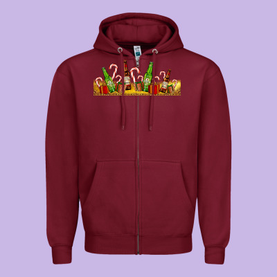 Beer Bottles For Christmas Zipper Hoodie Designed By Adodesignshop