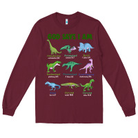 Burgundy god says i am dinosaurs Long Sleeve Tee - JahusDesignShop
