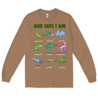 Toasted Coconut god says i am dinosaurs Long Sleeve Tee - JahusDesignShop