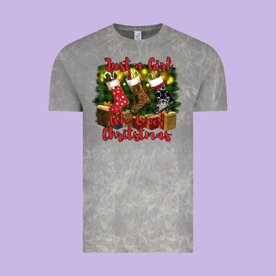 Just A Girl Who Loves Christmas Vintage Tee Designed By Ranaportraitstore