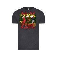 Vintage Black just a girl who loves christmas Vintage Tee - RanaPortraitStore