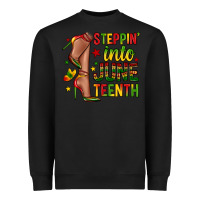 Black steppin into juneteenth Heavyweight Sweatshirt - Zillion Design Studio