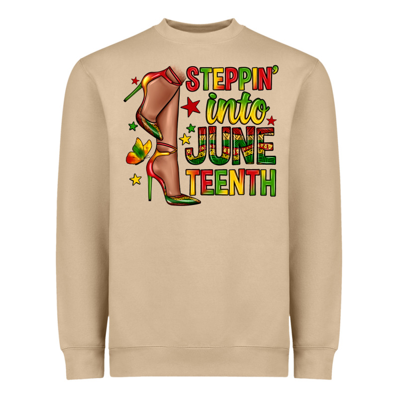 Steppin Into Juneteenth Heavyweight Sweatshirt by Zillion Design Studio | Teevron