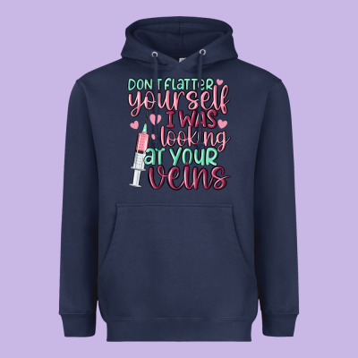 Don't Flatter Yourself I Was Looking At Your Veins Heavyweight Hoodie Designed By Maliassmallbusiness