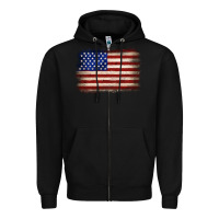 Black American flag Zipper Hoodie - JahusDesignShop