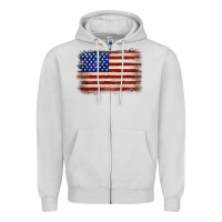 Dove Grey American flag Zipper Hoodie - JahusDesignShop