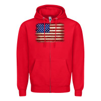 Red American flag Zipper Hoodie - JahusDesignShop
