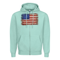 Seafoam American flag Zipper Hoodie - JahusDesignShop