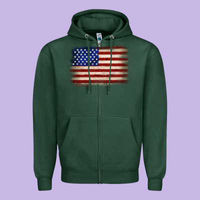 American Flag Zipper Hoodie Designed By Jahusdesignshop