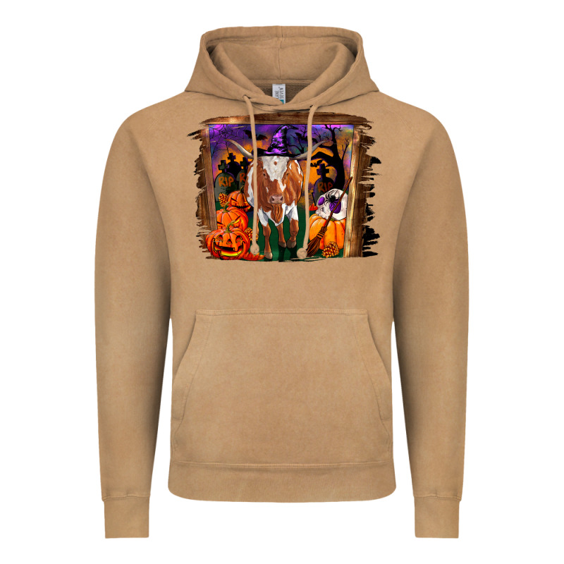 Longhorn Cow Halloween Vintage Hoodie by RanaPortraitStore | Teevron