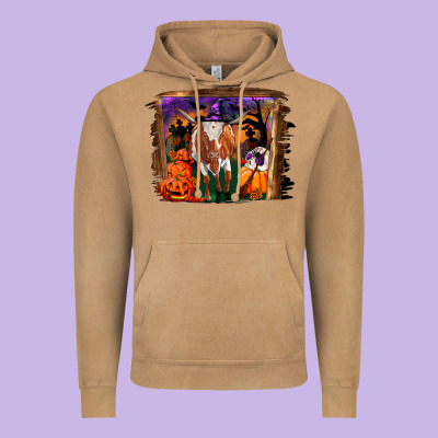 Vintage Hoodie longhorn cow halloween