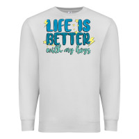 Dove Grey life is better with my boys Premium Sweatshirt - MaliasSmallBusiness