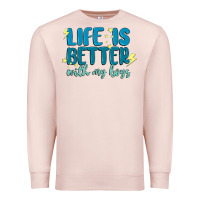 Pale Pink life is better with my boys Premium Sweatshirt - MaliasSmallBusiness