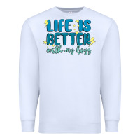 White life is better with my boys Premium Sweatshirt - MaliasSmallBusiness