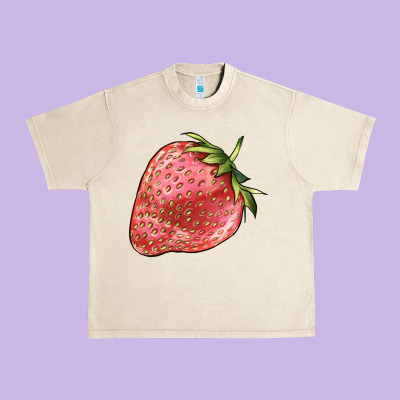 Strawberry Urban Heavy Tee Designed By Barkaloodesign