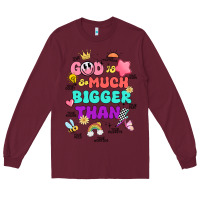 Burgundy god is bigger design Long Sleeve Tee - JahusDesignShop