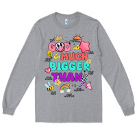 Heather Grey god is bigger design Long Sleeve Tee - JahusDesignShop