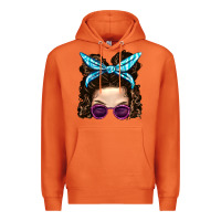 Carrot Messy Bun Mom And Pink Leopard Sunglasses Premium Hoodie - BundleAndBundleShop