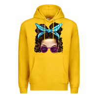 Lemon Messy Bun Mom And Pink Leopard Sunglasses Premium Hoodie - BundleAndBundleShop