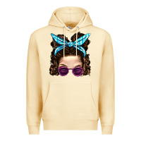 Pina Colada Messy Bun Mom And Pink Leopard Sunglasses Premium Hoodie - BundleAndBundleShop