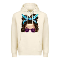 Tofu Messy Bun Mom And Pink Leopard Sunglasses Premium Hoodie - BundleAndBundleShop