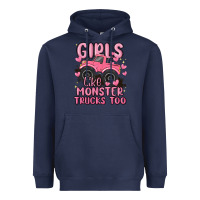 Navy girls like monster trucks too Heavyweight Hoodie - MaliasSmallBusiness