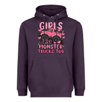Plum girls like monster trucks too Heavyweight Hoodie - MaliasSmallBusiness