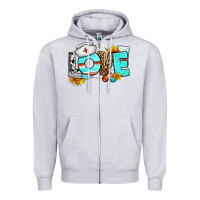 Heather Grey love nurse western Zipper Hoodie - BundleAndBundleShop