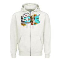 Oatmeal Heather love nurse western Zipper Hoodie - BundleAndBundleShop