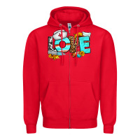 Red love nurse western Zipper Hoodie - BundleAndBundleShop