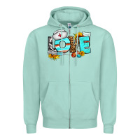 Seafoam love nurse western Zipper Hoodie - BundleAndBundleShop