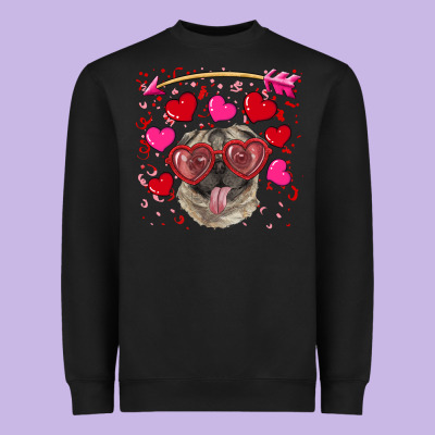 Heavyweight Sweatshirt valentine's day  pug