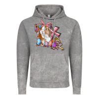 Cloud Rock Louisiana Map Easter Bunny And Cross Vintage Hoodie - RanaPortraitStore
