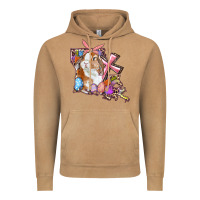 Vintage Camel Louisiana Map Easter Bunny And Cross Vintage Hoodie - RanaPortraitStore