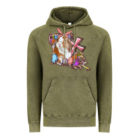 Vintage Olive Louisiana Map Easter Bunny And Cross Vintage Hoodie - RanaPortraitStore