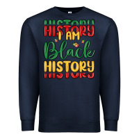 Navy i am black history Premium Sweatshirt - MaliasSmallBusiness