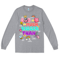 Heather Grey god is bigger design Long Sleeve Tee - JahusDesignShop