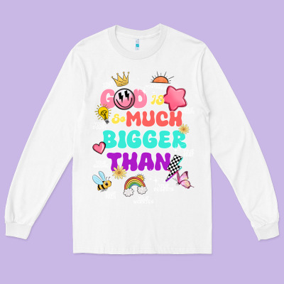 God Is Bigger Design Long Sleeve Tee Designed By Jahusdesignshop